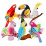 3D 3 бр папагал папагали тропически птици от картон украса декор парти рожден ден, снимка 7