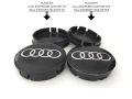 Капачки за джанти за Audi Ауди / размери от 52мм 55мм 60мм / нови сиви декоративни тапи, снимка 6