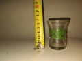 Ретро чашки за ракия със зелен декор – 5 броя (височина 7 см), снимка 3