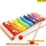 Детска музикална играчка, дървен ксилофон, 8 музикални ноти - КОД 3538
