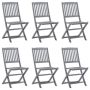vidaXL Сгъваеми градински столове, 6 бр, акация масив(SKU:3065520