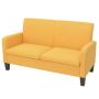 vidaXL Двуместен диван, 135х65х76 см, жълт（SKU:244710, снимка 1 - Дивани и мека мебел - 45318292