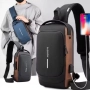 Мъжка чанта за през рамо Crossbody с USB зареждане, водоустойчива и с противокраден джоб, снимка 1