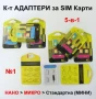 Универсални К-ти Увеличителни АДАПТЕРИ Екстрактор Игла за SIM Карти Стандарти Мини Микро Нано БАРТЕР, снимка 2