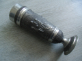 № 7457 стара метална / калаена чаша - zinn  - релефни орнаменти   - печат / маркировка , снимка 1