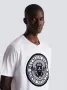 BALMAIN White Flocked Coin Logo Print Oversized Мъжка Тениска size S (L), снимка 1