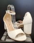 Модни дамски сандалети с удобен квадратен ток модел: 920-78B white, снимка 2
