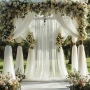 Ефирен шифонен воал за декорация (сватби, арки, събития) – 8м х 1.6м, снимка 1