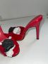 Сандали червени на ток лачени чехли dolce and Gabbana d&g, снимка 4