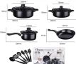 Комплект съдове за готвене от 13 части, незалепващо покритие, за използване на индукционни котлони, снимка 5