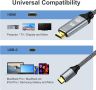 DGHUMEN USB C/Thunderbolt 3/4 към HDMI 2.1 кабел 8K 1m (8K@60Hz,4K@120Hz), снимка 4