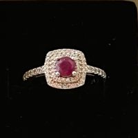 Сребърен пръстен с естествен рубин, снимка 10 - Пръстени - 43523514