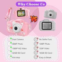 Нов Детски цифров фотоапарат Видео камера с 32GB SD карта деца 3-10г, снимка 6 - Други - 45878807