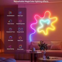 Нова гъвкава LED Лента AI Осветление, DIY Декорации, Музикален Режим 3 метра, снимка 2 - Лед осветление - 45304158