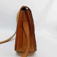 Винтидж дамска чанта с много отделения, от естествена кожа, наподобяваща крокодилска, снимка 5 - Чанти - 45540790