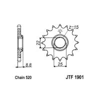 Зъбно колело(пиньон) - предно JT SPROCKETS  JTF1901,13 - 520, зъби: 13, снимка 2 - Аксесоари и консумативи - 45220942
