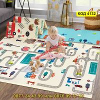 Сгъваемо детско килимче за игра, топлоизолиращо 180x200x1cm - модел Лондон и Писта - КОД 4132, снимка 2 - Други - 45509277