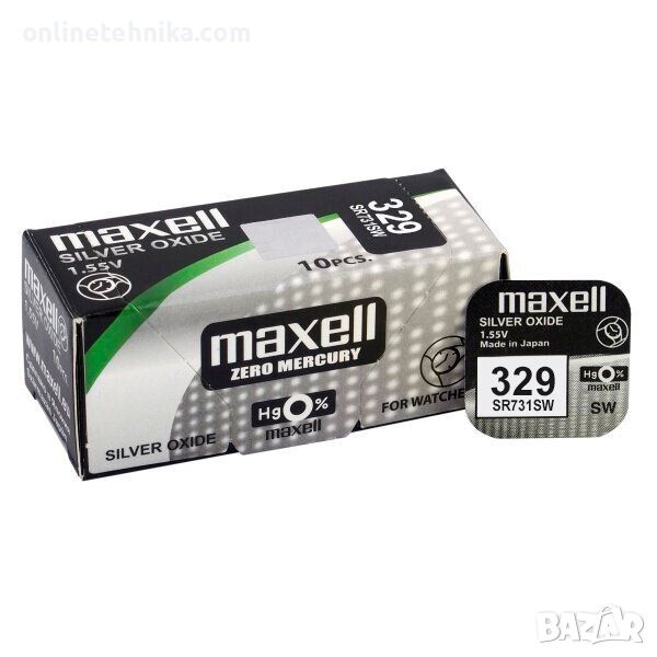 Сребърна батерия Maxell 329, SR731SW, снимка 1