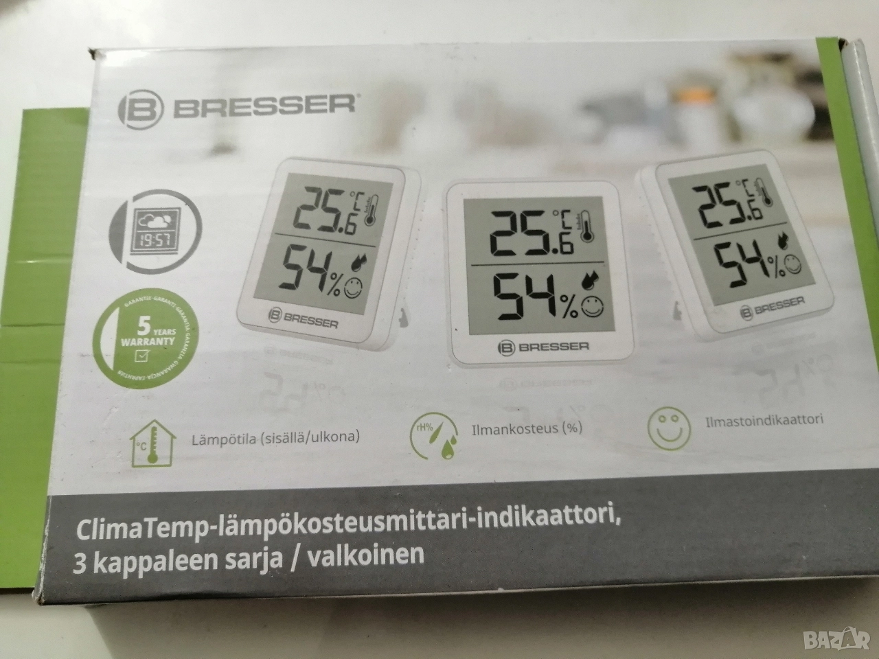 Комплект 3 броя термометър с влагомер, снимка 1