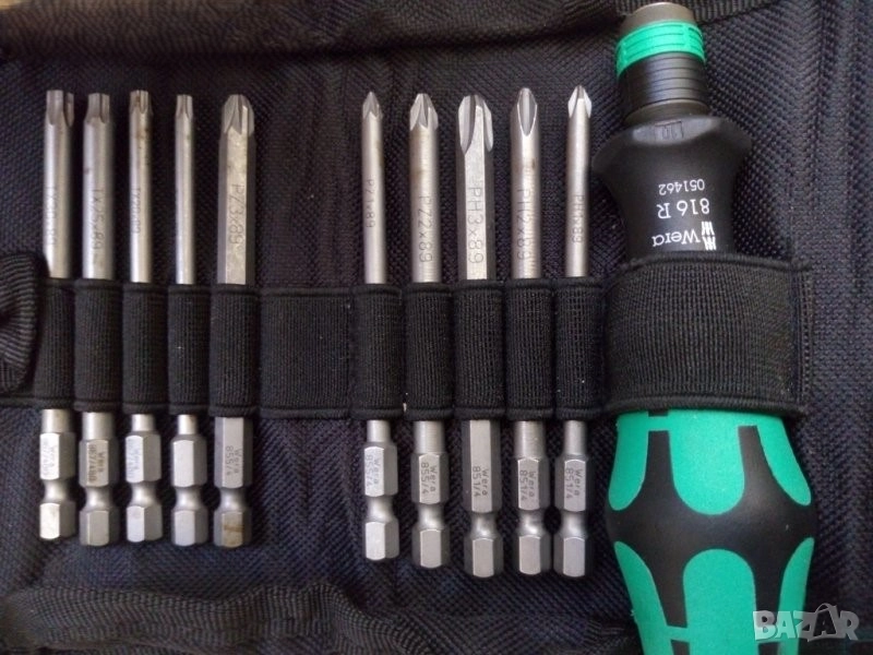 Wera Kraftform Kompakt 11ЧАСТИ ОТВЕРТКА С НАКРАЙНИЦИ . TOPTUL SUPER GRIP 5 бр прави отвертки, снимка 1