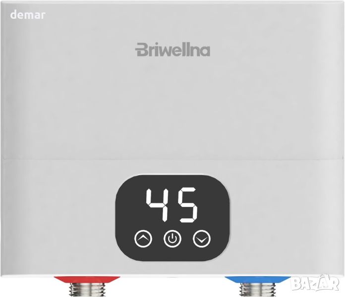 Електрически проточен бойлер Briwellna 5,5 KW, без резервоар,220V(бял), снимка 1