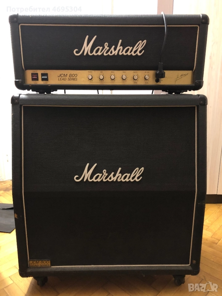 Легендарния Marshall JCM 800 2203 + 1960A – Vintage Full Stack (1980–82, G12-65 Rola), снимка 1