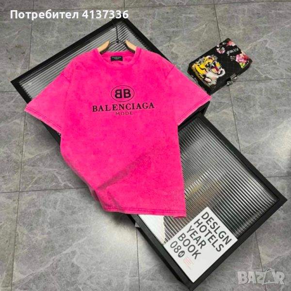 Дамска розова тениска Balenciaga, снимка 1