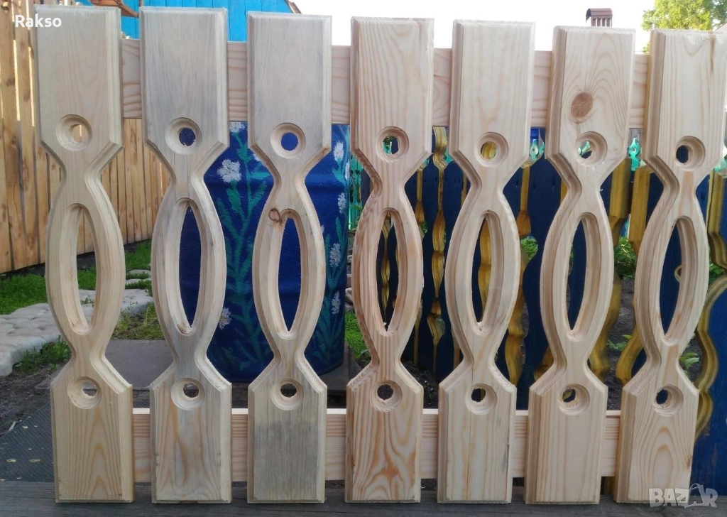 Балюстри дървени плоски., снимка 1