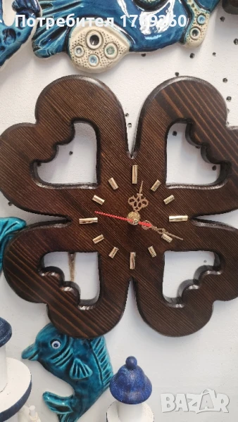 Продавам ръчна изработка дървен часовник Детелина!, снимка 1