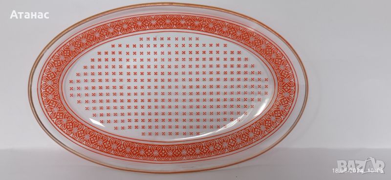Стъклена чиния,плато, снимка 1