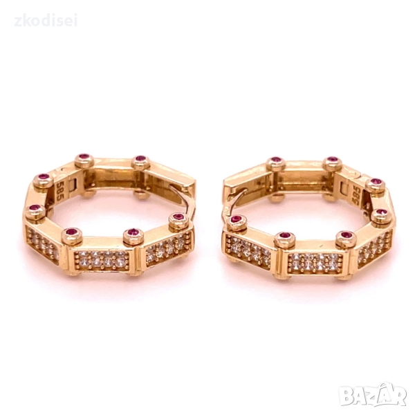 Златни обеци 3,59гр. 14кр. проба:585 модел:34169-4, снимка 1