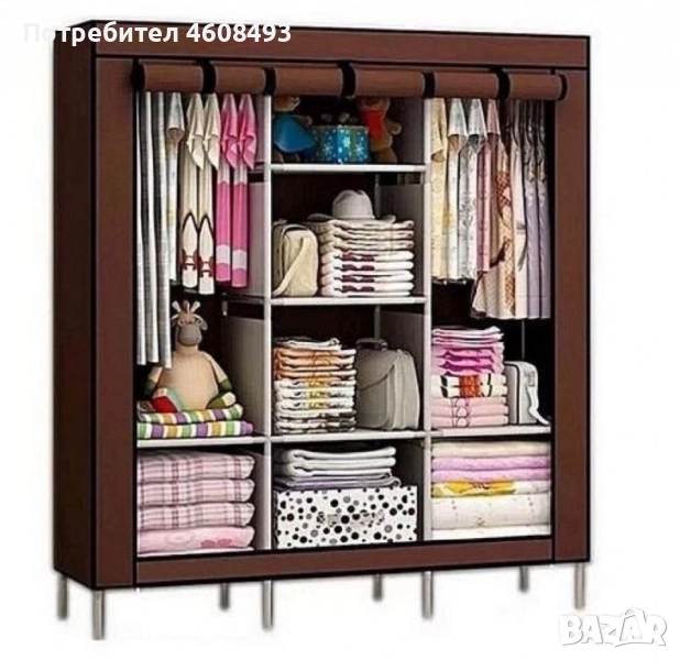 Текстилен голям гардероб, снимка 1