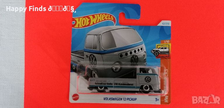 💕🧸Hot Wheels 24  VOLKSWAGEN T2 PICKUP сив  Hot Trucks, снимка 1