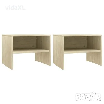 vidaXL Нощни шкафчета, дъб сонома, 2 бр, 40x30x30 см, ПДЧ(SKU:800070), снимка 1