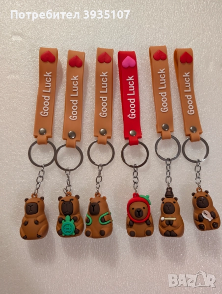 Ключодържател играчка Капибара, плюшени играчки, фолиев балон, снимка 1