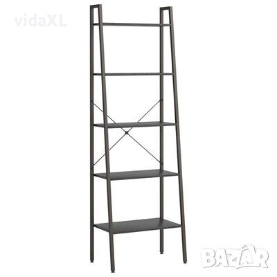 vidaXL Стояща етажерка стълба 5 рафта черно 56x35x174 см, снимка 1