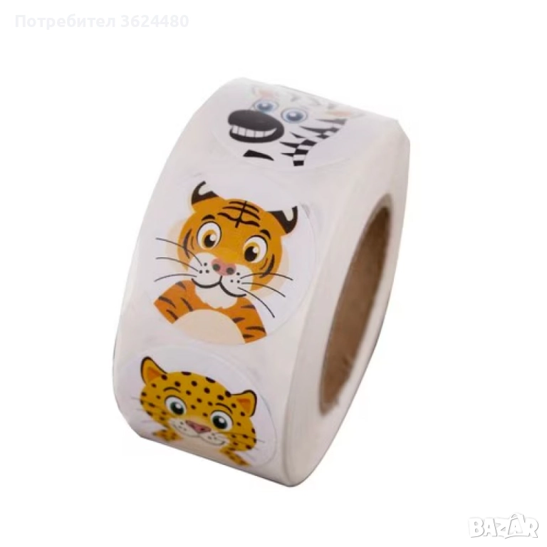 ЗАБАВНИ ДЕТСКИ СТИКЕРИ НА РОЛКА 500 БР 4716, снимка 1