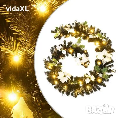 vidaXL Коледен гирлянд с LED лампички, черен, 2,7 м, PVC（SKU:320973）, снимка 1