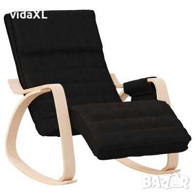 vidaXL Люлеещ се стол, черен, текстил（SKU:351077, снимка 1