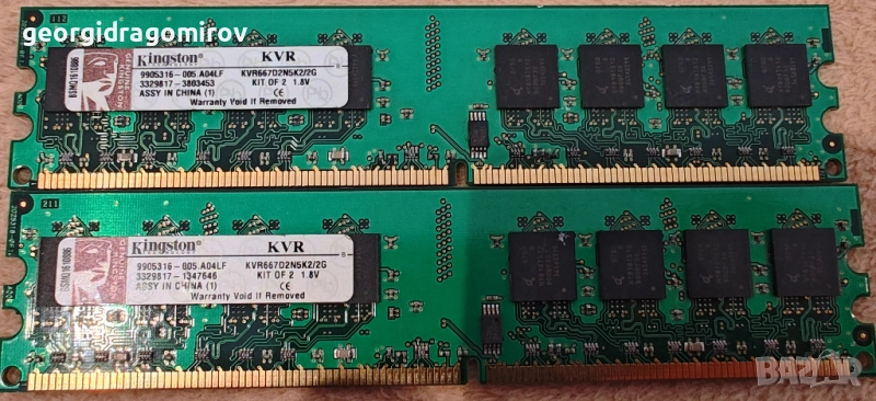 Рам Памет Kingston Kit 2х2GB DDR2-800, снимка 1
