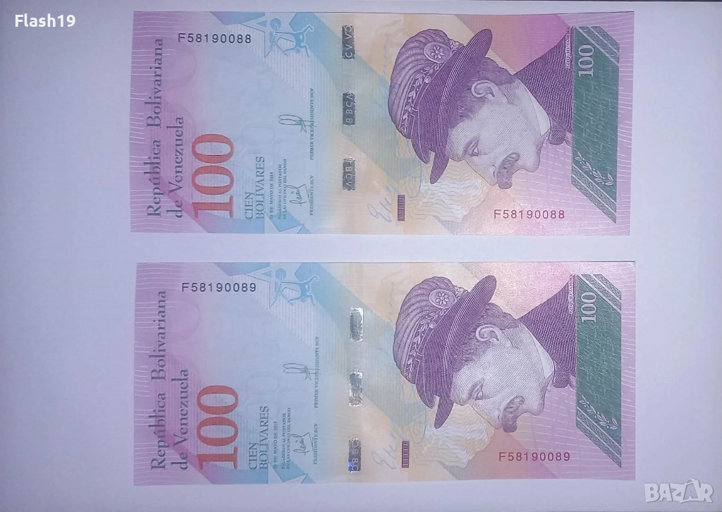 Венецуела 100 боливара 2018 UNC, снимка 1