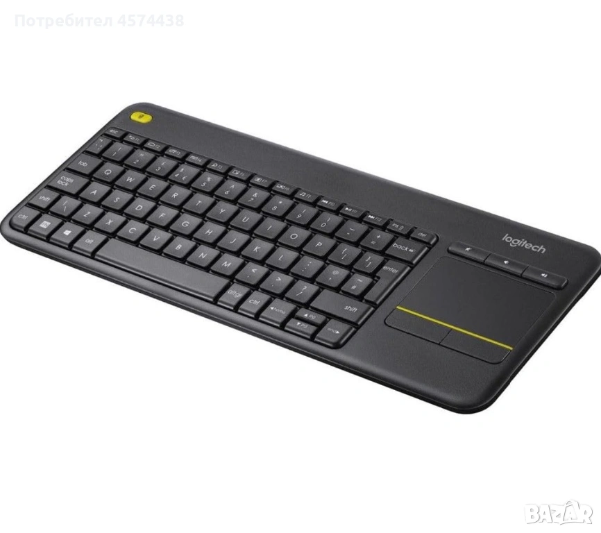Клавиатура Безжична Logitech K400 Plus Dark, Touchpad, PC-to-TV control, снимка 1