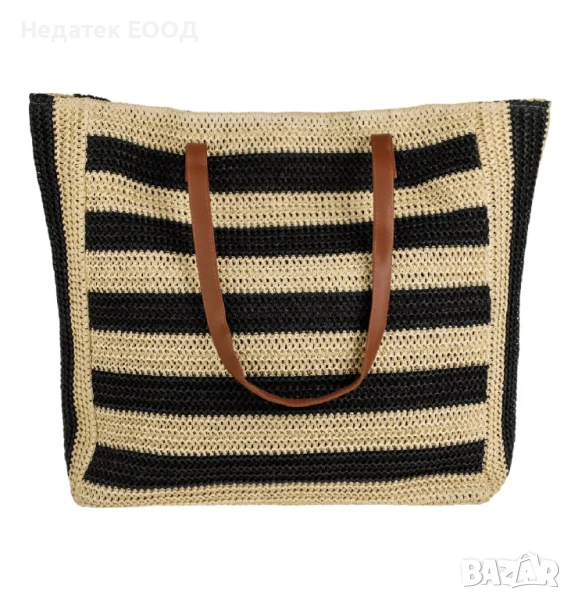 Плажна чанта, Черен, 54x14x42см., снимка 1