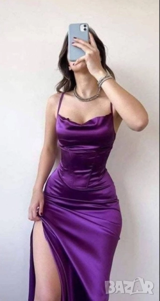 сатенена дълга рокля , снимка 1