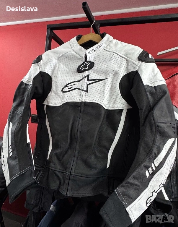Кожено яке Alpinestars L, с гърбица, снимка 1