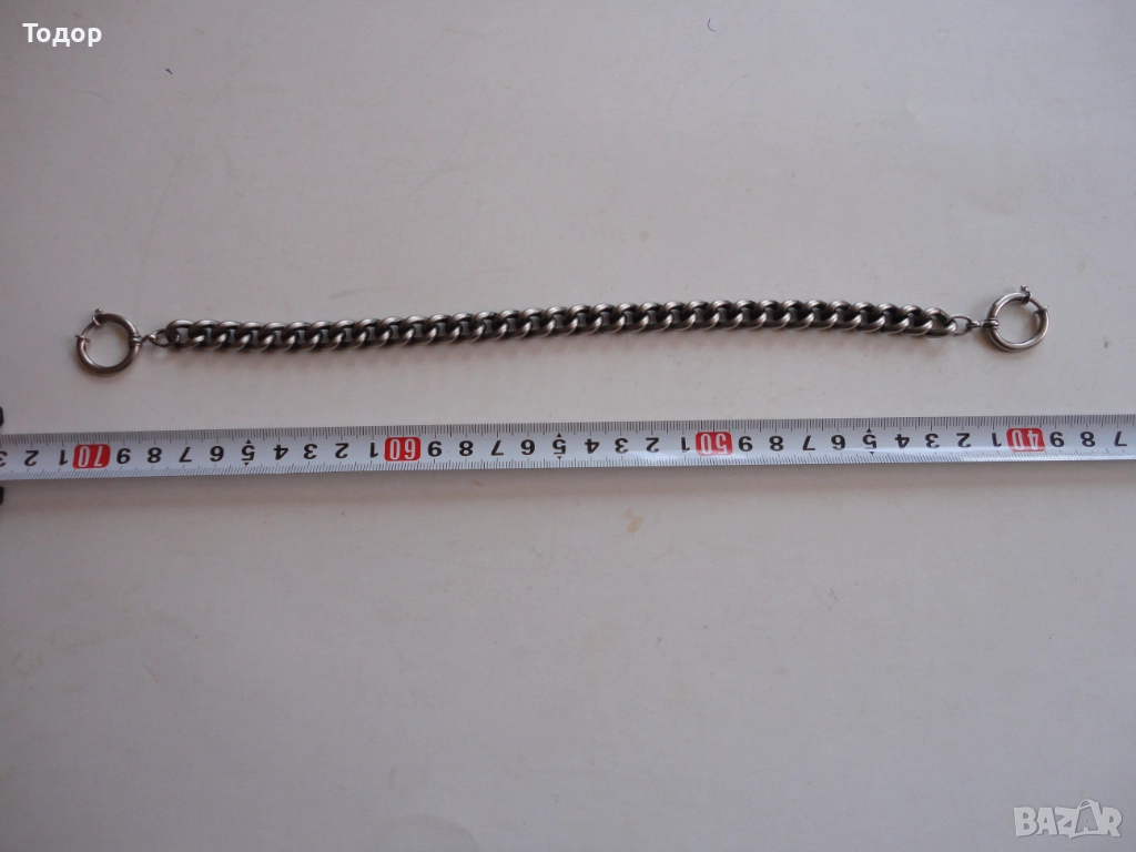 Старинен кюстек верижка за джобен часовник 2, снимка 1