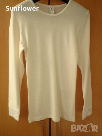 Комплект топ и клин от бежова мерино вълна EVA (Дания), размер M, снимка 8 - Блузи с дълъг ръкав и пуловери - 53398039