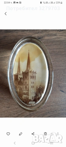 Стара писалка ,уникална изработка от фина дърворезба и антично преспапие от масивно стъкло, снимка 2 - Антикварни и старинни предмети - 53710447