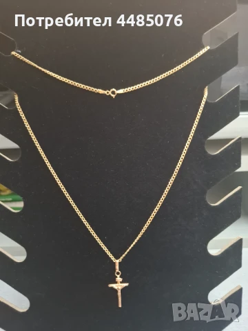 ЗЛАТЕН СИНДЖИР С КРЪСТ 14К ., снимка 2 - Колиета, медальони, синджири - 50804536