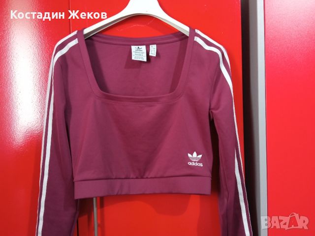 Много сладка дамска оригинална блузка къса. Като нова. Adidas , снимка 4 - Спортни екипи - 45444584